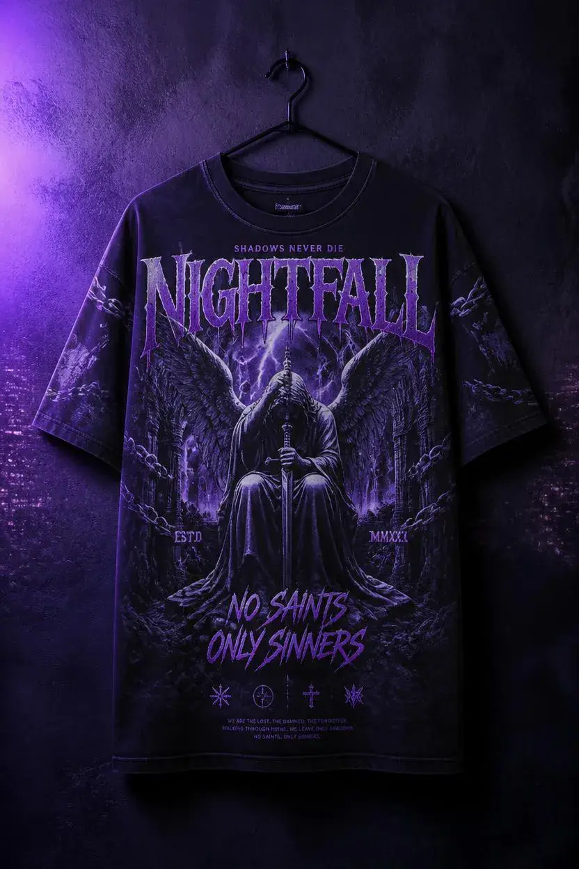 moodiefy night travel graphic tee shirts for men — all over print dtf graphic print shirt india