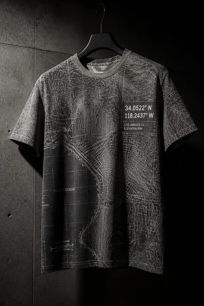 street t shirt on hanger graphic tees tshirt all-over map print — typographic map lab moodiefy india